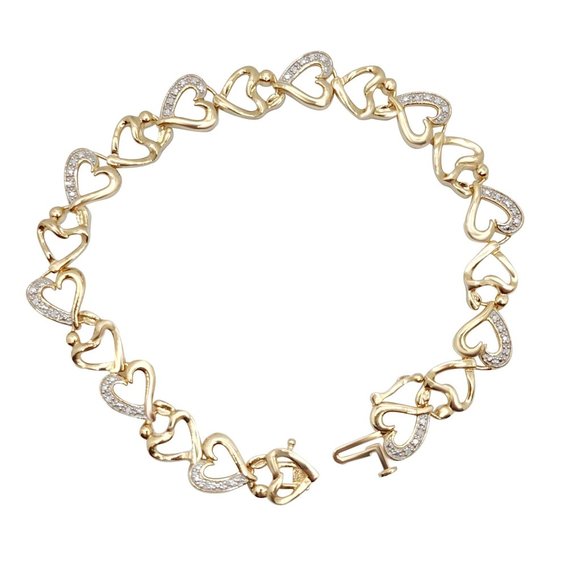 Maulijewels Mother & Child 0.10 Ct Diamond 925 Sterling Silver Linked Bracelet - Picture 5 of 7